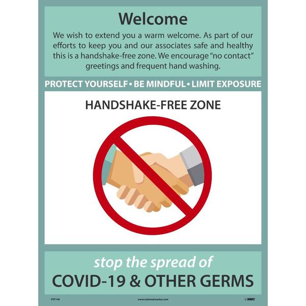 Nmc Welcome Handshake Free Zone Poster PST146